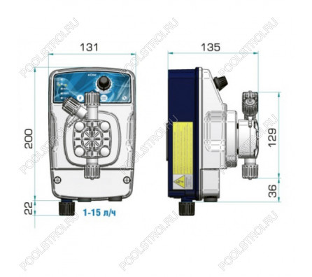 Насос дозир. мембранный eONE MA 1-10 100/250V PVDF TFE/P